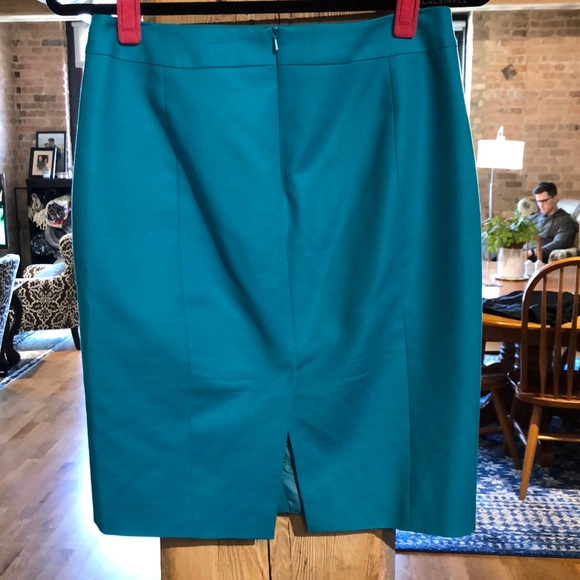 Turquoise Faux Wrap Pencil Skirt - Picture 3 of 4